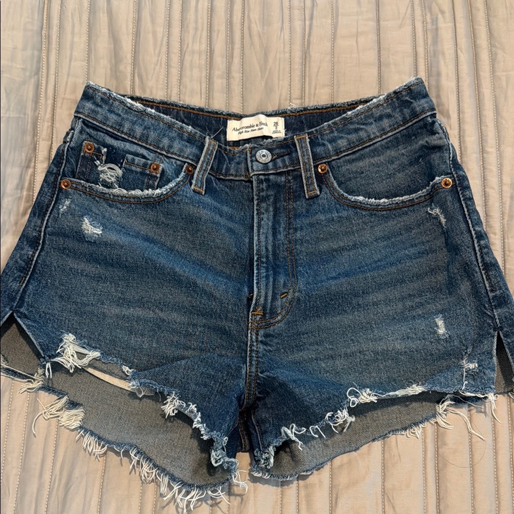 Abercrombie & Fitch Dark Blue Jean Shorts